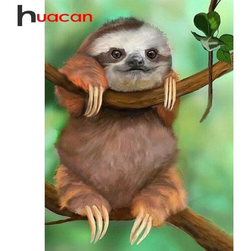 Huacan 5D DIY Diamond Painting New Arrivals Sloth Diamond Mosaic Embroidery Animals Modular Pictures Decoration For Home