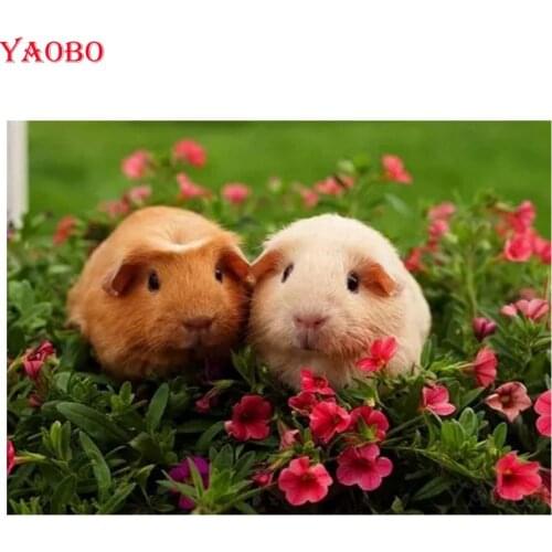 5d diy diamond Painting full square cross stitch kits Cute Animal Guinea Pig patterns embroidery bead drill rhinestone mosaic