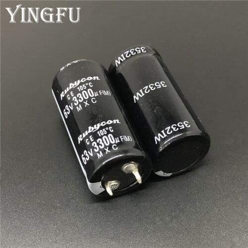 3Pcs 3300uF 63V MXC Series 22x45mm 63V3300uF Snap-in PSU Aluminum Electrolytic Capacitor