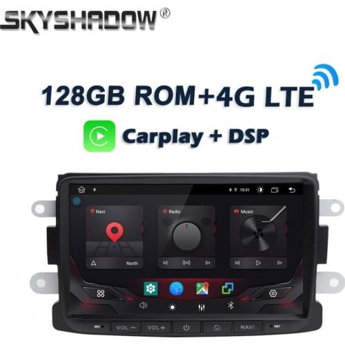 Carplay DSP IPS Android 10.0 4GB+128GB 8Core Car DVD Player GPS WIFI Bluetooth RDS Radio For Dacia Renault Duster Logan Sandero