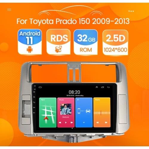 Android 11 Car Multimedia Player AutoRadio For Toyota Land Cruiser Prado 150 2009-2013 Stereo GPS Navigation NO DVD Headunit