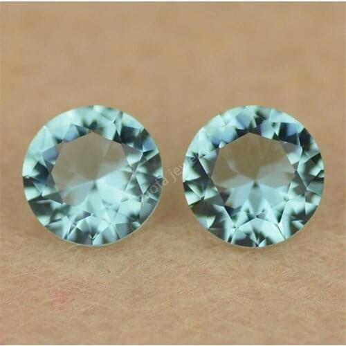 Hot Sale 4~15mm 5A 106# Light Lake Blue Color Round Shape Brilliant Loose Glass Beads Synthetic Gems Stone For DIY Jewelry