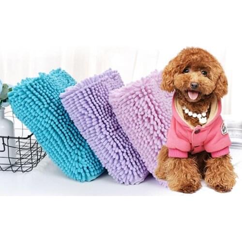 Dog Cat Bathing Quick-drying Pet Soft Towel Large Size Super Water Absorbent Blanket Fibrous Chenille Teddy Health Care Towel