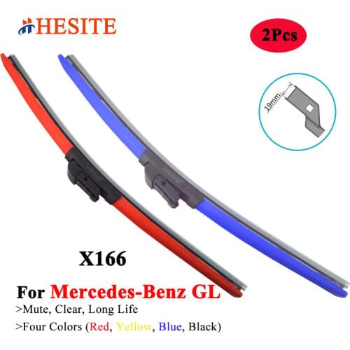 HESITE Colorful Windshield Wiper Blades For Mercedes Benz GL X164 X166 GL320 GL350 GL450 GL500 GL550 GL63 AMG Models Car Parts
