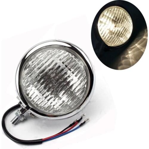 Motorcycle Headlight Head Lamp Amber Halogen Front Light For Harley Suzuki Yamaha Honda Cafe Racer