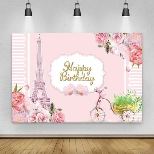 Fairy Floral Decoration Pumpkin Bike Girl Princess Backdrops Photography Happy Birthday Cake Table Decor Photo Backgrounds