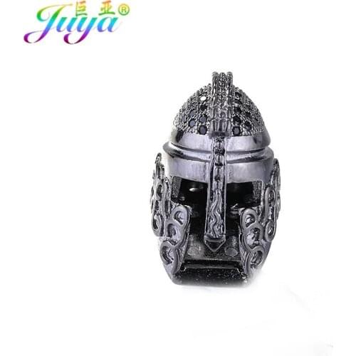 Juya DIY Jewelry Supplies Handmade European Gladiator Roman Helmet Beads For Women Men Natural Stones Beadwork Jewelry Making