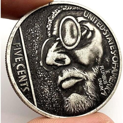 1915 American Wandering Coin Glasses Beard Male Commemorative Collectible Coin Gift Lucky Challenge Coin