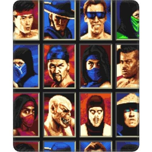 Mortal Kombat II Genesis Character Select 16 Bit Retro Gamer Collage Humor Mouse Pad Soft Mat Rubber Computer Keyboard Desk Pad