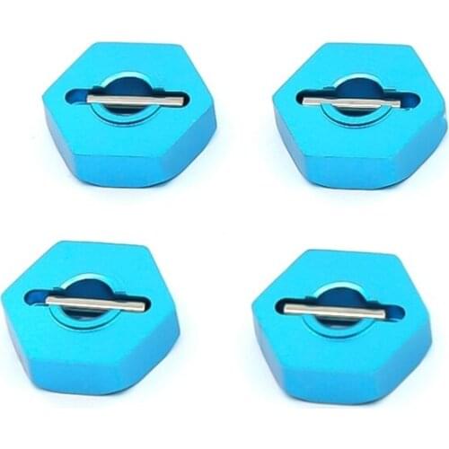 4Pcs Metal 12mm Wheel Hub Hex with Pins for Traxxas 1/16 Slash 4WD E-Revo/VXL Summit VXL RC Car Upgrade Parts