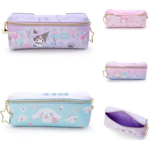 20cm New Kawaii Sanrioed Mymelody Kuromi LittleTwinStars Cinnamoroll Student Stationery Bag Large Capacity Storage Bag