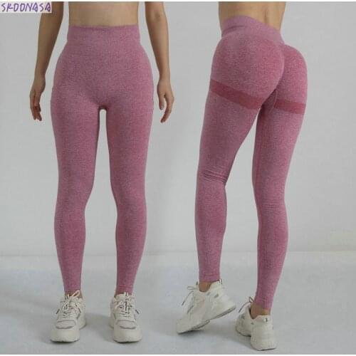 Newest Women Fitness Sports long pantsYoga Clothing High Waist Cotton Blended Stretch Pants breathable running wearing long pant