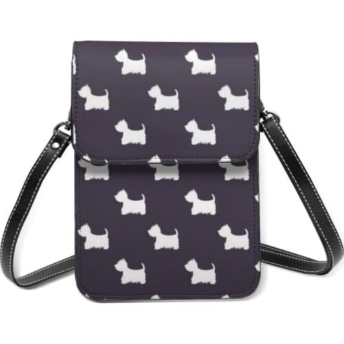 New Westie Print Women Messenger Bags Fashion Mini Change Purse With Westie Bag Women Shoulder Bags Handbag Dropshipping