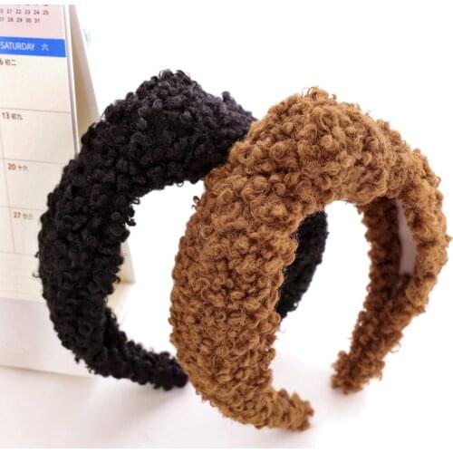 2020 Christmas Gift Vintage Winter Wool Fur Fleece Hair Accessories For Women Girls Headband Hairband Opaska Do Wlosow Opaski