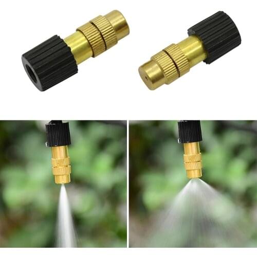 Garden Drip Brass Spray head Adjustable Sprinkler Irrigation System Atomization Mist Nozzles 6mm Connector 5 Pcs