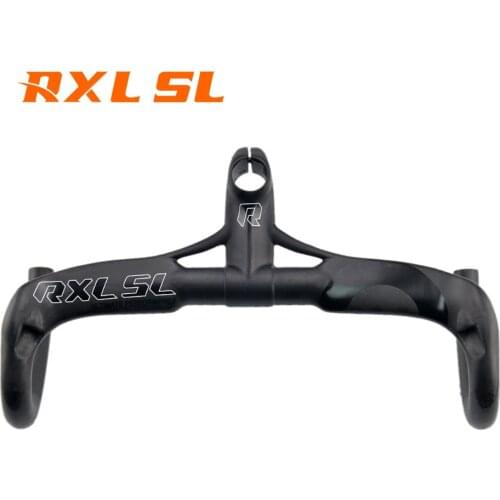 RXL SL Bicycle Handlebar Carbon Integrated Stem 28.6mm Carbon Handlebar Road Bike Black UD Matt 401-500mm Bicycle Handlebars