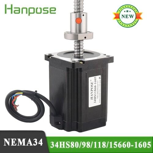 Ballscrew motor stepper motor 34HS11860-SFU1605 ballscrew torque 8N.M 6.0A 100MM 200mm 300mm for 3D Printer CNC milling machine