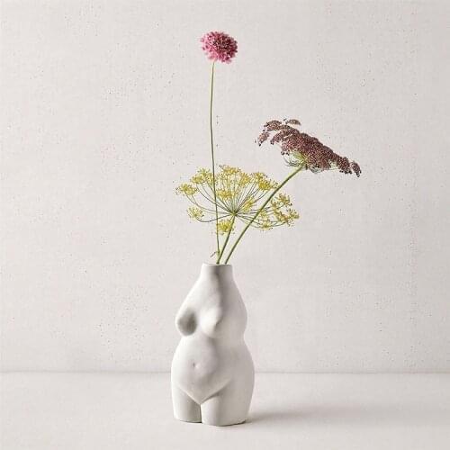 Concrete Silicone Mold Large Woman Torso Body Flower Vase mold Fat body Shape Design Clay Epoxy Cement Mold