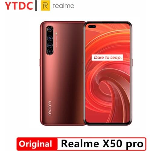 New Realme X50 Pro 5G Moblie Phone 6.44" SuperAmoled 12GB 256GB Snapdragon 865 Android 10.0 65W Superdart Charge Smartphone