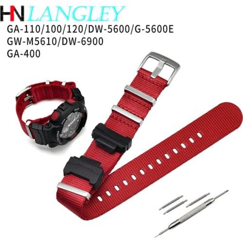 Nylon NATO Replacement Watchband for Casio G-Shock GA-110/100/120/150/200/400 GD-100/110/120 DW-5600 GW-6900 Bracelet Strap Band