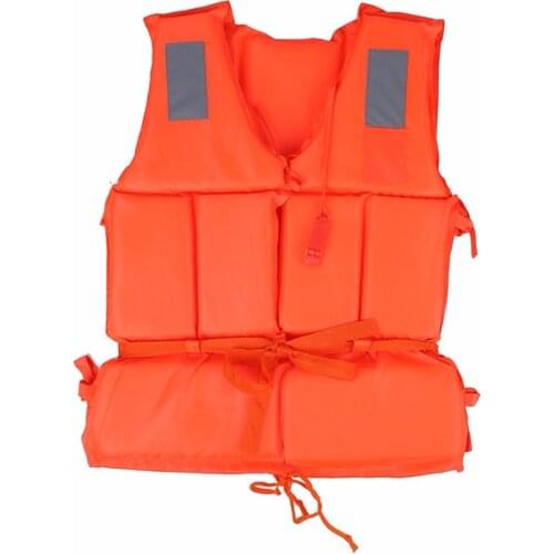 High Quality Adult Life Vest Jacket Orange Kayak Fishing Boat Surfing Nylon Foam Swim Floats Adjustable Water Sport Safety Vest