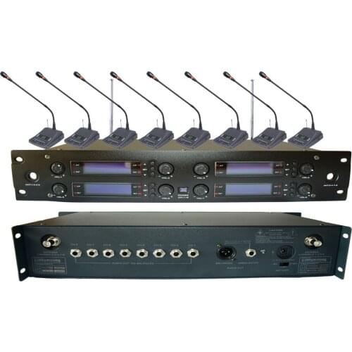 U-8008-OK-978 HOT SALE Factory Supply 8 Channels Wireless Conference Microphone System UHF Professional Gooseneck Transimitter