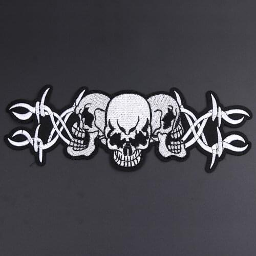 High quality Large patches punk Skull Denim jacket and motorcycle suit DIY decoration big Badge personality Decals