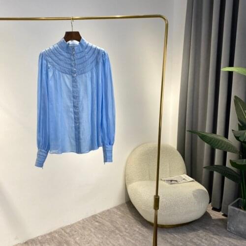 Wordeyige Light Blue Blouses