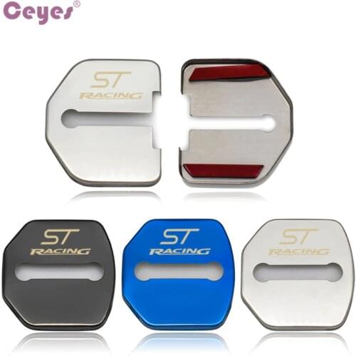 Ceyes Car Styling Auto Door Lock Protective Cover Case For Ford ST Racing Focus 3 MK3 For RS Kuga Decoration Buckle Car-Styling