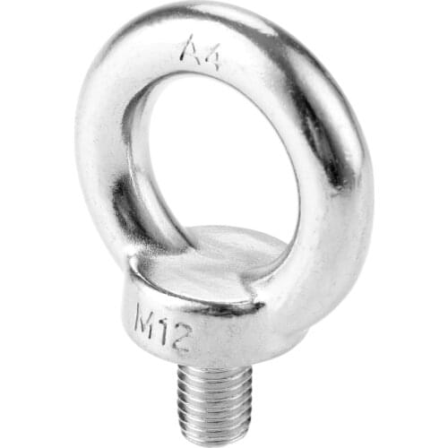 1pc Boat Fitting M12 Marine Grade 316 Stainless Steel Eyebolt Lifting Eye Bolts Ring Screw Loop Hole Bolt For Cable Rope Lifting