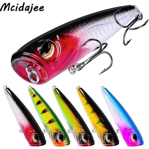1pcs Popper Lures 13g/8.2cm Fishing Lures Fishing Bait Walleye Balancer Wobblers Artificial Hard Bait Fishing Tackle 4# Hook