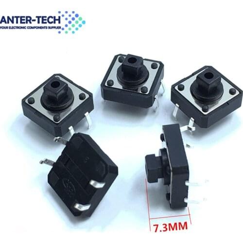 10pcs 12x12x7.3 mm Tactile Switches Yellow Square Push Button Tact Switch 12*12*7.3 mm Micro switch B3F-4055