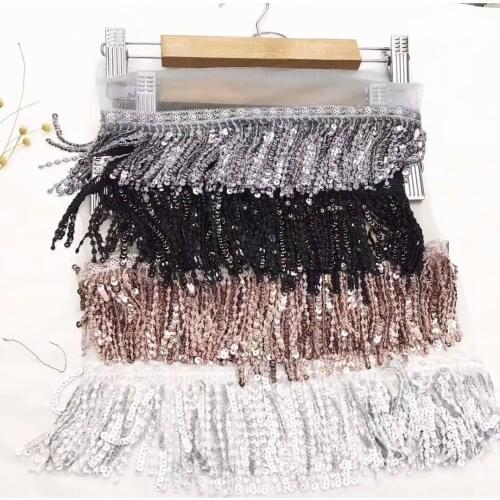 10 yards 15cm Sequins Fringe Trim Dancewear Dress Costume Fringe DIY Sewing Supplies