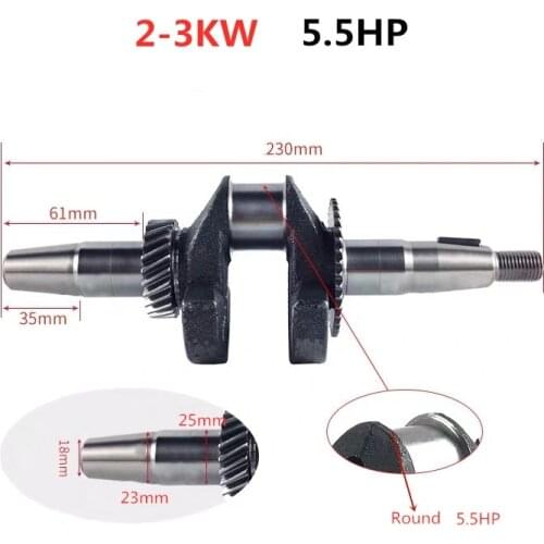 2-3kw conical degree 23mm Crankshaft gasoline engine 168F 170F GX200 5.5HP or 6.5HP Gasoline generator accessories