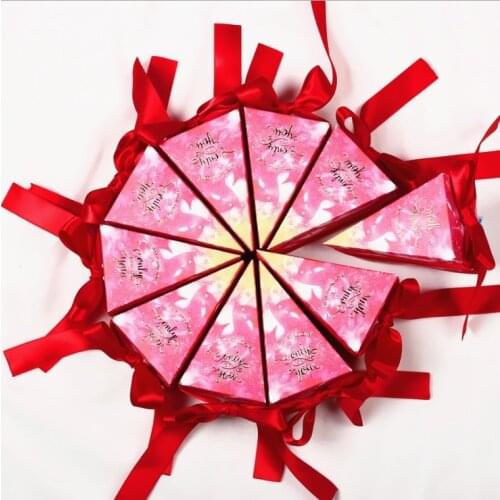 20PCS European Style Triangl Wedding Candy Box Creative Personality Sweet Gift Box Birthday Cake Boxes Bridal Party Giveaway
