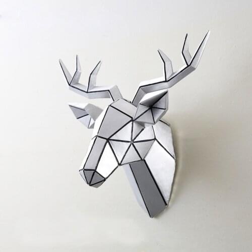 3D MODERN DEER HEAD SCULPTURE MURALS HOME WALL HANGING ELK STATUE HANDMADE ORNAMENT ARTWORK CRAFT SMALL SIZE DEER HEAD SCULPTURE