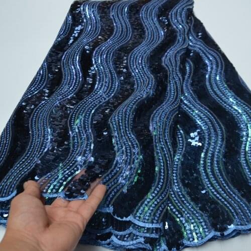 5yards/pc) fashion African sequins net lace fabric high quality with wonderful embroidery 2020 new French lace for party FLP241