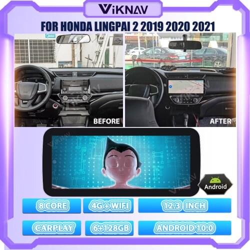6+128G Android 10.0 For Honda Lingpai 2 2019 2020 2021 Car Stereo DVD Player GPS Navigation Multimedia Player Radio Head unit