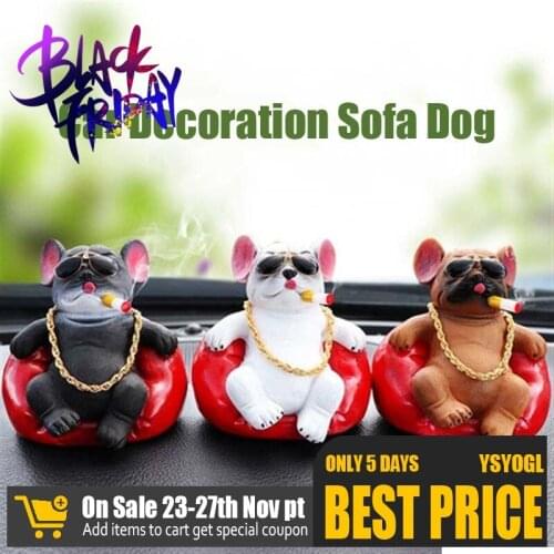 Auto Ornaments Domineering Sofa Dog Car Decoration Mini Console Dashboard Animal Decoration Car Interior Supplies Accessories