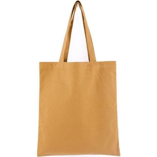 Women Durable Canvas Blank Grocery Plain Shopping Tote Bags Lady Multifunction Shoulder Bag Reusable Recycle Handbag