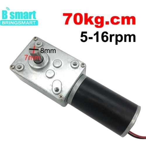 A58SW31ZY 7-470rpm DC 24v Worm Geared Magnetic Motor 1.6-70kg.Cm High Torque D Shaft 12v Motor Rotating Table Door Self-Lock