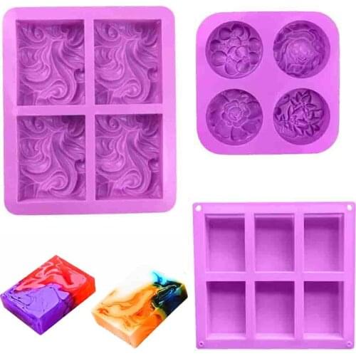 4/6 Cavity Square Pudding Candy Mold Silicone Mold Supplies DIY Crafts Soap Soap Mould Decoration Daily Handmade Candle Mold