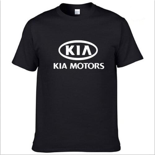New Summer Mens T-Shirt for KIA Car Logo Printed high quality Cotton Solid color Casual Short sleeve O-neck T-Shirt Tops
