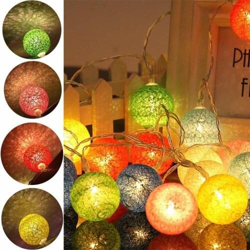 2.2M USB Cotton Ball Light String Garland Lights Christmas Fairy Lighting Strings for Holiday Wedding Xmas Party Home Decoration