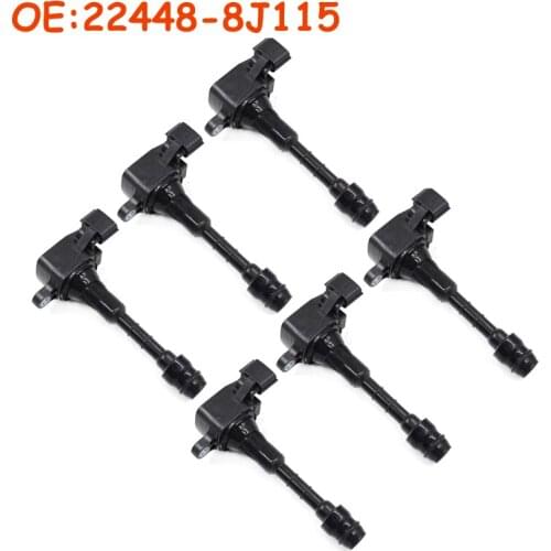 6 PCS 22448-8J115 224488J115 For Nissan Maxima Murano Pathfinder Quest Xterra Infiniti I35 QX4 02 03 04 05 06 07 Ignition Coil