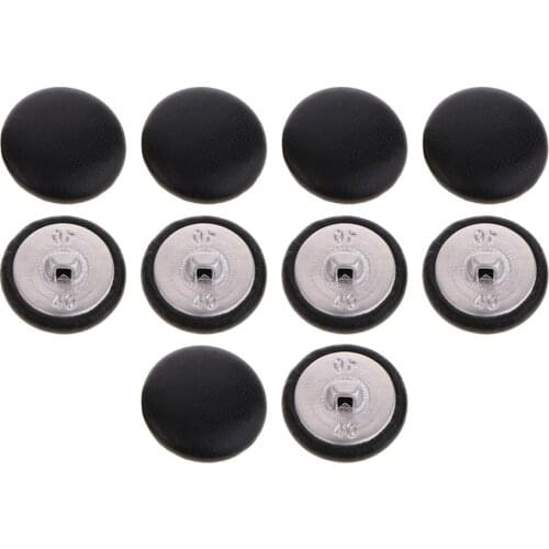 10 Pieces Artificial Leather Button Set - Black- For , Suits, Sport Coat, Uniform, Jacket