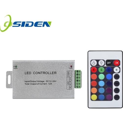 OSIDEN LED RGB Controller DC1224V 12A 24A 24Key IR Remote Controller for SMD 3528 5050 RGB LED Strip Lights