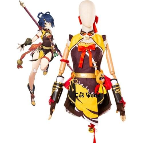Genshin Impact Liyue Harbor Xiangling Tops Shorts Uniform Outfit Games Customize Cosplay Costumes