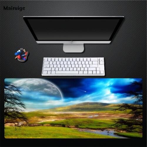 Mairuige Green Grassland Beautiful Landscape Mouse Pad Computer Game Universal Accessories Mouse Pad 400X900 Big Table Mat