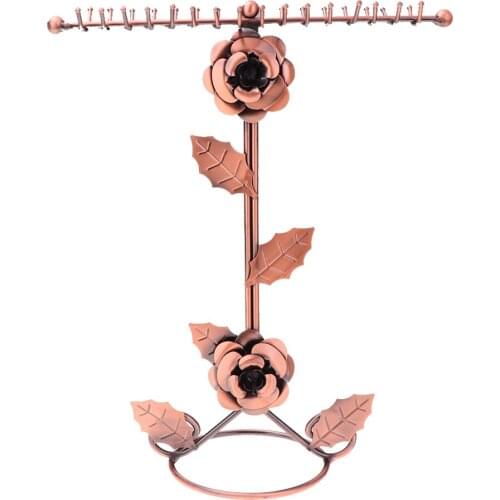 Rose Flower Metal Jewellry Racks Iron and Metal Plated Bangle Ring Hanger
